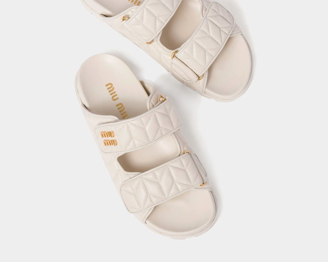 Sandália Miumiu Matelassê em couro nappa