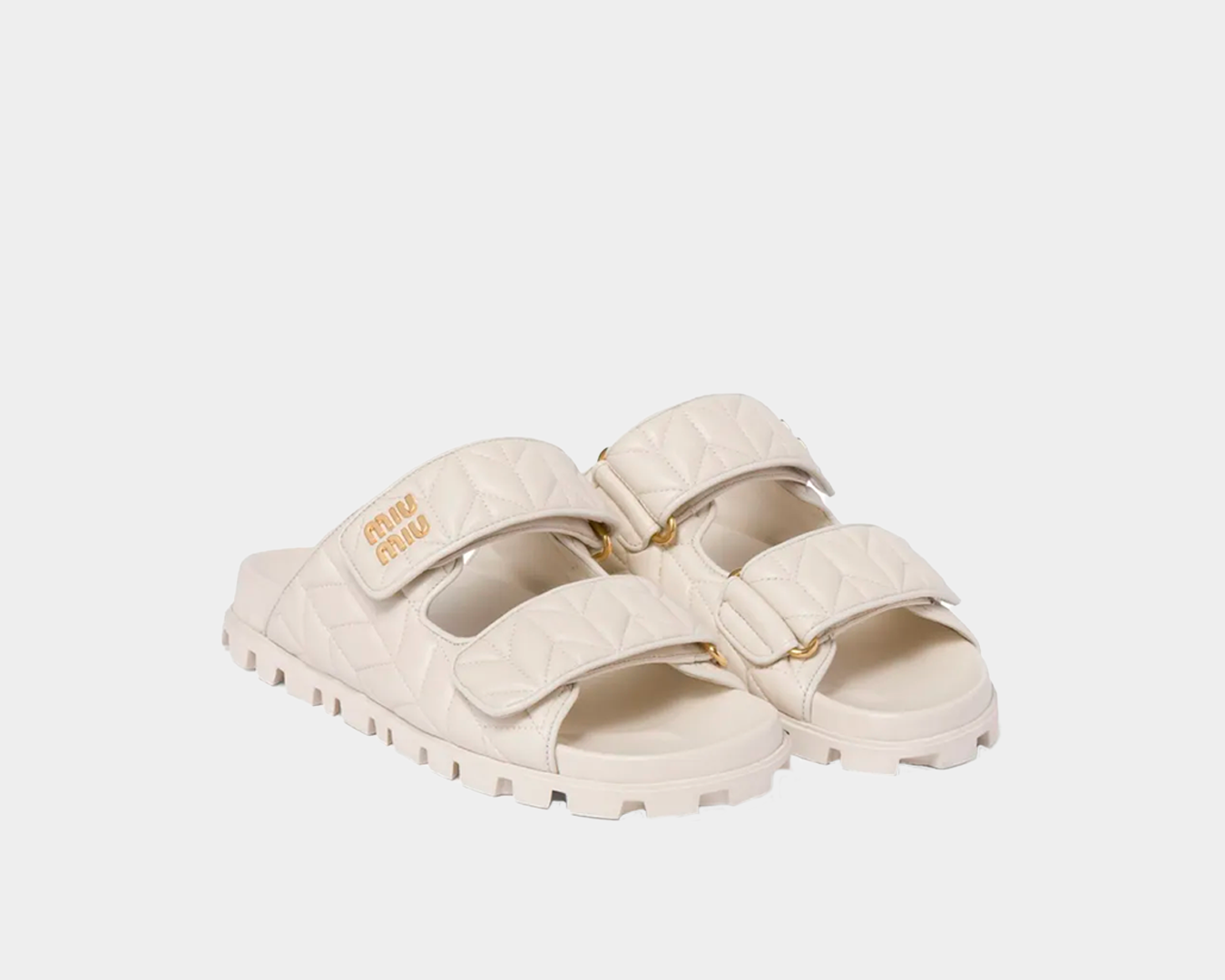 Sandália Miumiu Matelassê em couro nappa